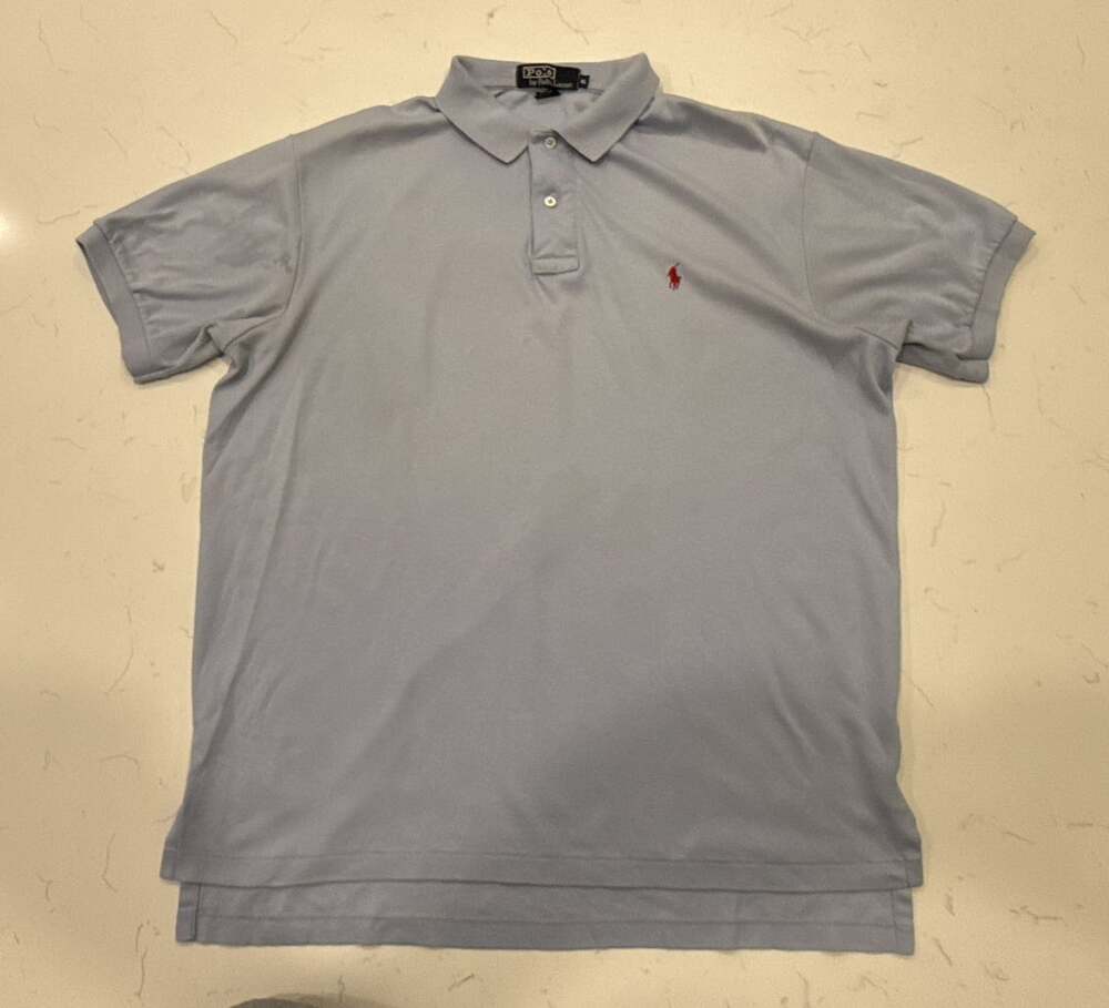 Polo Ralph Lauren Polo Shirt Size XL Light Blue Cotton Red Pony